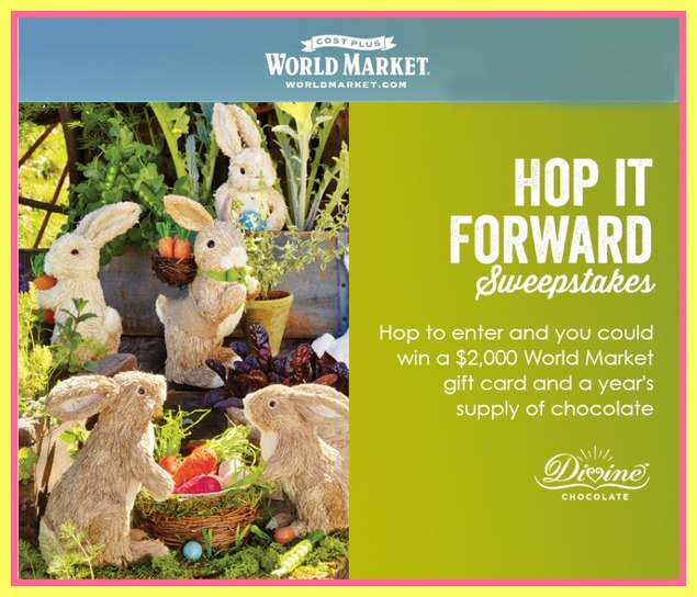 World Market's Hop it Forward Sweepstakes ($2000 Gift Card Grand Prize)