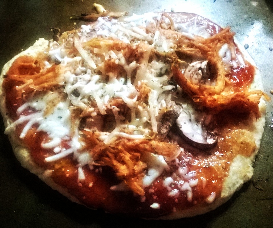 BBQ chicken pizza with naan bread