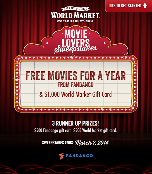 World Market Movie Lovers Sweepstakes