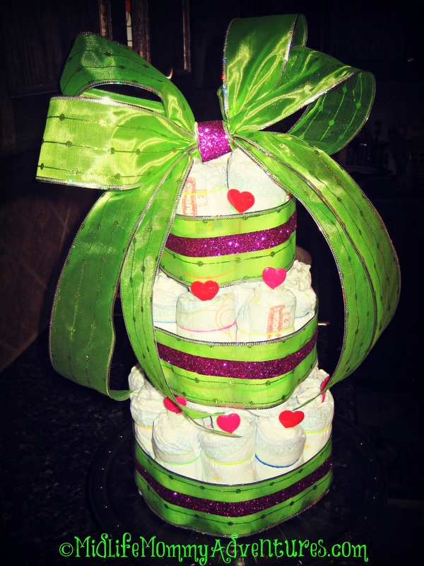 Inadvertently Topsy Turvy Diaper cake