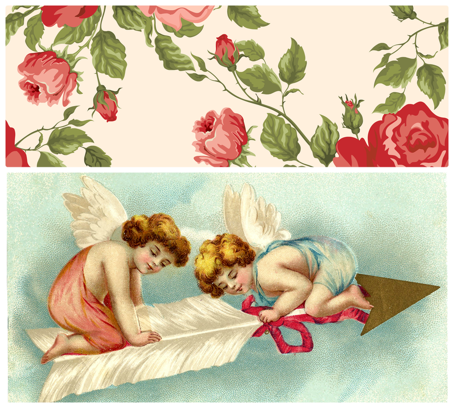 Vintage Valentine Printable Horizontal Fold card