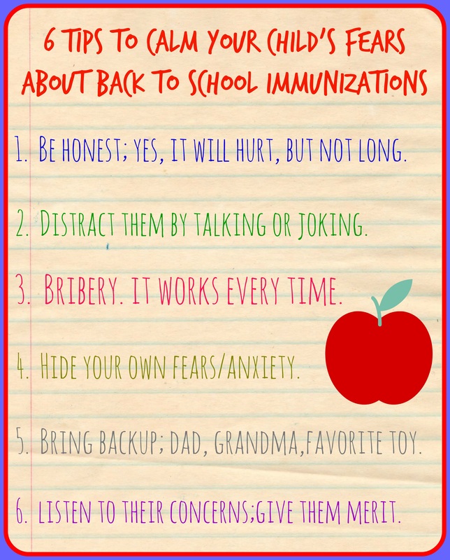 Tips to cr child's fears about school immunizations