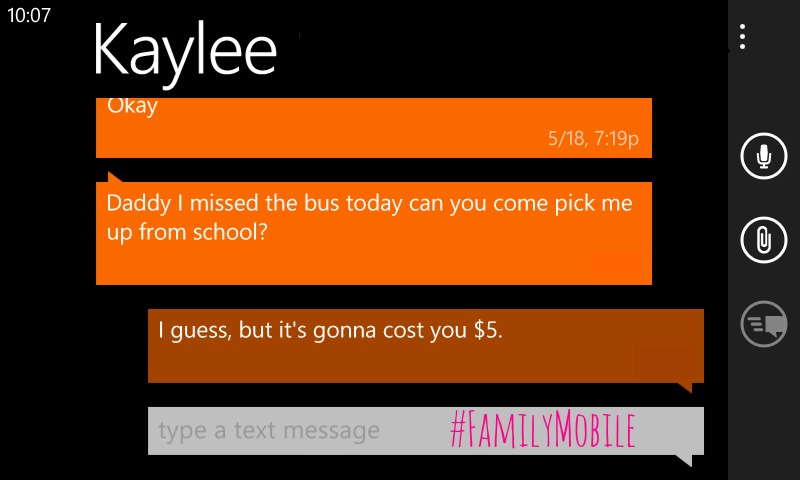 Text from Kaylee on #FamilyMobile #shop