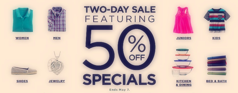50% Off Specials 2 days Only