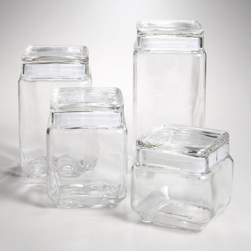 Stackable Square Glass Jars